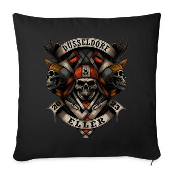 Düsseldorf Eller 2023 - Style motard - Housse de coussin décorative 45 x 45 cm - noir - Devant