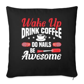 Nail Polish Nail Design Manicure Nail Studio Nails - Sofa pillowcase 17,3'' x 17,3'' (45 x 45 cm) - black - Front