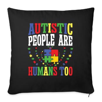 Autisme Personnes autistes Humains Sensibilisation à l’autisme - Housse de coussin décorative 45 x 45 cm - noir - Devant