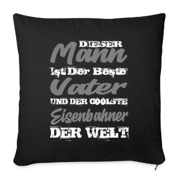 Eisenbahner - Sofakissenbezug 45 x 45 cm - Schwarz - Vorne