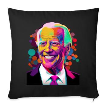 Président souriant - Housse de coussin décorative 45 x 45 cm - noir - Devant