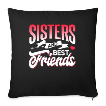 Sœurs et meilleures amies Équipe Sœur amie - Housse de coussin décorative 45 x 45 cm - noir - Devant