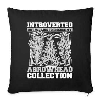 Introverti mais prêt à discuter des pointes de flèches - Housse de coussin décorative 45 x 45 cm - noir - Devant