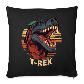 Retro Sunset T-Rex Tyrannosaurus Head Cool Dinosau - Sofa pillowcase 17,3'' x 17,3'' (45 x 45 cm) - black - Front