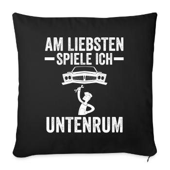Auto Mechaniker KFZ Mechatroniker Tuner Schrauber - Sofakissenbezug 45 x 45 cm - Schwarz - Vorne