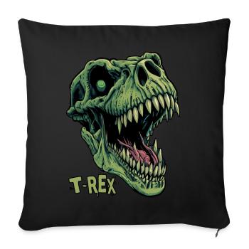 Green T-Rex Head Roaring Dinosaur - Sofa pillowcase 17,3'' x 17,3'' (45 x 45 cm) - black - Front