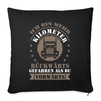 LKW Fahrer Fernfahrer Lastkraftwagen Trucker - Sofakissenbezug 45 x 45 cm - Schwarz - Vorne