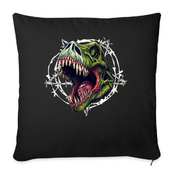Zombie T-Rex Dinosaur Tyrannosaurus Head Gothic - Sofa pillowcase 17,3'' x 17,3'' (45 x 45 cm) - black - Front