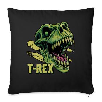 T-Rex Dinosaur Tyrannosaurus Rex Roaring Dino Head - Sofa pillowcase 17,3'' x 17,3'' (45 x 45 cm) - black - Front