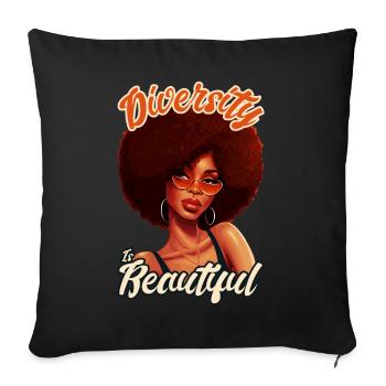 La diversité est belle Afro Afro-Américain Noir - Housse de coussin décorative 45 x 45 cm - noir - Devant