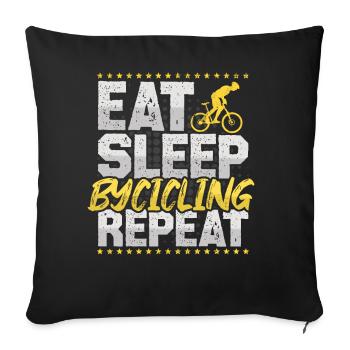 Riding a bike Eat Sleep Repeat Riding a bike - Sofa pillowcase 17,3'' x 17,3'' (45 x 45 cm) - black - Front
