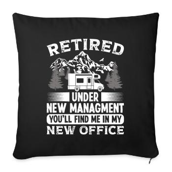 Retired under new Managment new Office - Sofa pillowcase 17,3'' x 17,3'' (45 x 45 cm) - black - Front