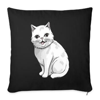 Joli chat pour les amoureux des chats - Housse de coussin décorative 45 x 45 cm - noir - Devant