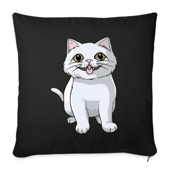 Chaton mignon pour les propriétaires de chats - Housse de coussin décorative 45 x 45 cm - noir - Devant