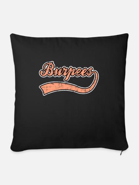 Burpees Schriftzug - Sofakissenbezug 45 x 45 cm - Schwarz