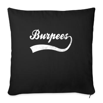 Burpee's lettering - Sofa pillowcase 17,3'' x 17,3'' (45 x 45 cm) - black - Front