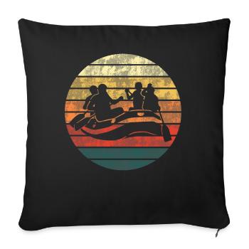 Rafting White Water Boating Retro Gift - Sofa pillowcase 17,3'' x 17,3'' (45 x 45 cm) - black - Front