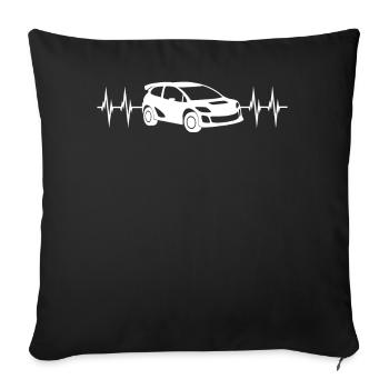 Pilote de voiture de course ECG Line Rallye Cadeau - Housse de coussin décorative 45 x 45 cm - noir - Devant