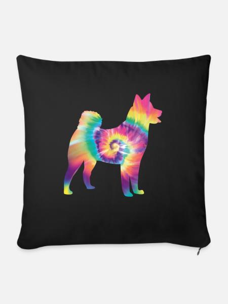 Tie Dye Hund - Sofakissenbezug 45 x 45 cm - Schwarz