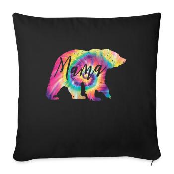 Tie Dye Mama Bear - Sofa pillowcase 17,3'' x 17,3'' (45 x 45 cm) - black - Front