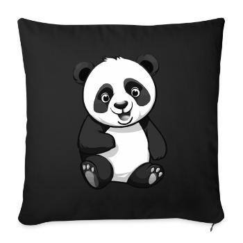 Panda Ours - Housse de coussin décorative 45 x 45 cm - noir - Devant
