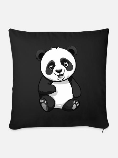 Panda Bär - Sofakissenbezug 45 x 45 cm - Schwarz
