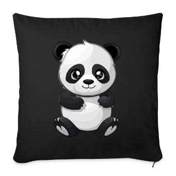 Cute Panda - Sofa pillowcase 17,3'' x 17,3'' (45 x 45 cm) - black - Front