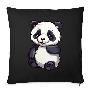 Niedlicher Panda - Sofakissenbezug 45 x 45 cm - Schwarz - Vorne