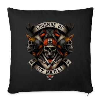 Hamburg Legends of St. Pauli 2023 Biker - Sofakissenbezug 45 x 45 cm - Schwarz - Vorne