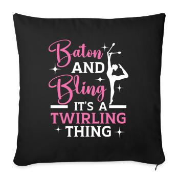 I don't fall, I do random gravity-C - Sofa pillowcase 17,3'' x 17,3'' (45 x 45 cm) - black - Front