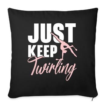 I just keep recruiting Baton Twirler Baton Twir - Sofa pillowcase 17,3'' x 17,3'' (45 x 45 cm) - black - Front