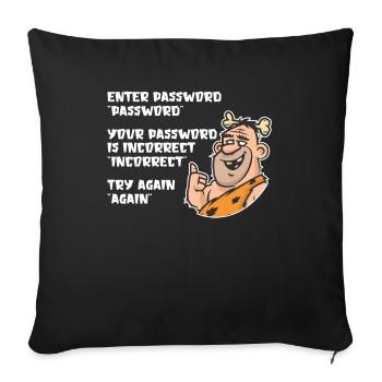 Funny Caveman Password Entry UX UI - Sofa pillowcase 17,3'' x 17,3'' (45 x 45 cm) - black - Front