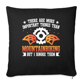 Important Mountain Biking Outdoor Design - Sofa pillowcase 17,3'' x 17,3'' (45 x 45 cm) - black - Front