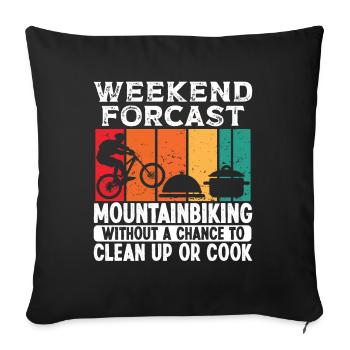 Weekend Forecast Mountain Biking for Men - Sofa pillowcase 17,3'' x 17,3'' (45 x 45 cm) - black - Front
