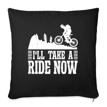 Mountain Biking Outdoor Design Men Women - Sofa pillowcase 17,3'' x 17,3'' (45 x 45 cm) - black - Front