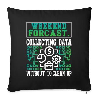Collecting Data - Sofa pillowcase 17,3'' x 17,3'' (45 x 45 cm) - black - Front