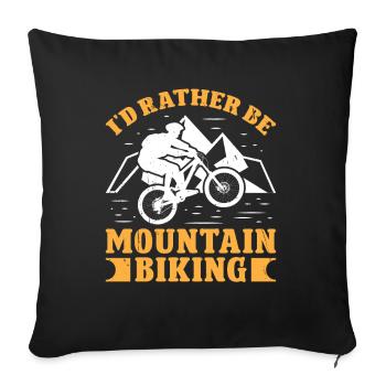 Je préfère faire du VTT - Housse de coussin décorative 45 x 45 cm - noir - Devant