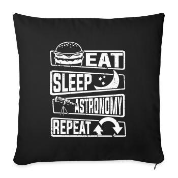 Manger dormir Astronomie Répéter Astronomie Photographe - Housse de coussin décorative 45 x 45 cm - noir - Devant