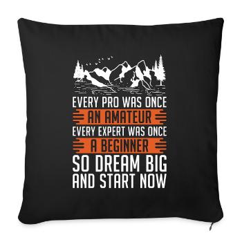 Trail running Chaque pro était autrefois marathonien randonnée - Housse de coussin décorative 45 x 45 cm - noir - Devant