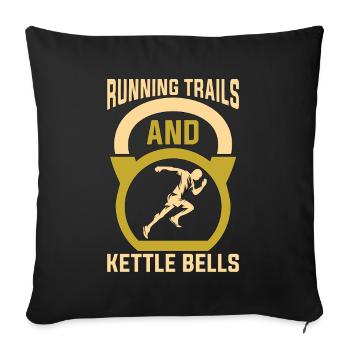 Running Trails And Athletes Training Trail Running - Sofa pillowcase 17,3'' x 17,3'' (45 x 45 cm) - black - Front