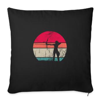 Archery Archer Archer Arrow Gift - Sofa pillowcase 17,3'' x 17,3'' (45 x 45 cm) - black - Front