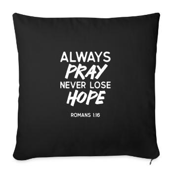 Bible Bible Verse Christian Proverbs Jesus Gift - Sofa pillowcase 17,3'' x 17,3'' (45 x 45 cm) - black - Front