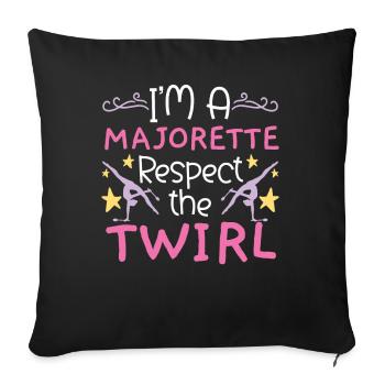 I am a majorette Respect the vortex Bato - Sofa pillowcase 17,3'' x 17,3'' (45 x 45 cm) - black - Front