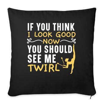 If you think I look good, you should - Sofa pillowcase 17,3'' x 17,3'' (45 x 45 cm) - black - Front