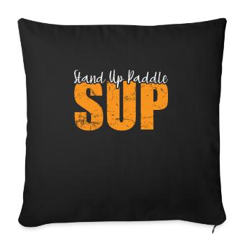 SUP Stand up Paddle Balance Sport - Sofa pillowcase 17,3'' x 17,3'' (45 x 45 cm) - black - Front