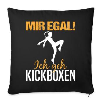Kickboxerin Kickboxen Spruch Lustig Geschenk Damen - Sofakissenbezug 45 x 45 cm - Schwarz - Vorne
