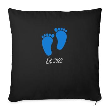 Boi Baby est 2022 pregnancy - Sofa pillowcase 17,3'' x 17,3'' (45 x 45 cm) - black - Front