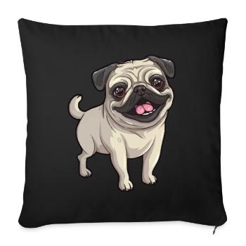 Petit chien mignon boxer chien - Housse de coussin décorative 45 x 45 cm - noir - Devant