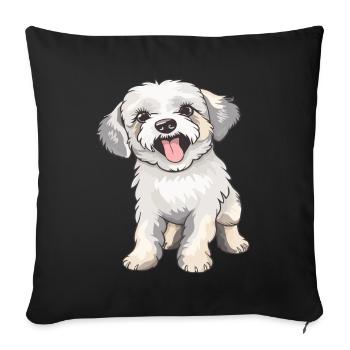 Cute little poodle - Sofa pillowcase 17,3'' x 17,3'' (45 x 45 cm) - black - Front
