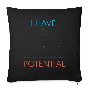 Hauptfach Physik Ich habe Potenzial - Sofakissenbezug 45 x 45 cm - Schwarz - Vorne